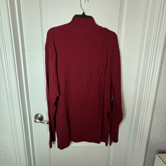 Shaquille O'Neal Mens Big Tall Quarter Zip Long Sleeve Red Pullover Sweater 2XL - Picture 4 of 4